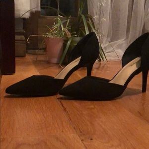 Just Fab black suede heels